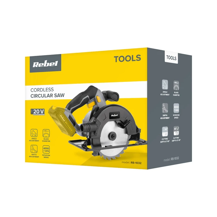Rebel Δισκοπρίονο μπαταρίας 20V RB-1032