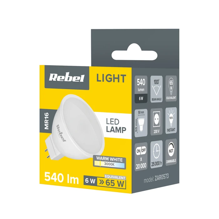 Rebel Λάμπα LED 6W 12V MR16 3000K