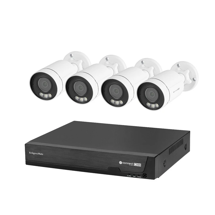 Kruger & Matz Σύστημα Παρακολούθησης 4 Καμερών CCTV 5MP με Καταγραφικό DVR KM2242