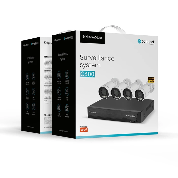 Kruger & Matz Σύστημα Παρακολούθησης 4 Καμερών CCTV 5MP με Καταγραφικό DVR KM2242