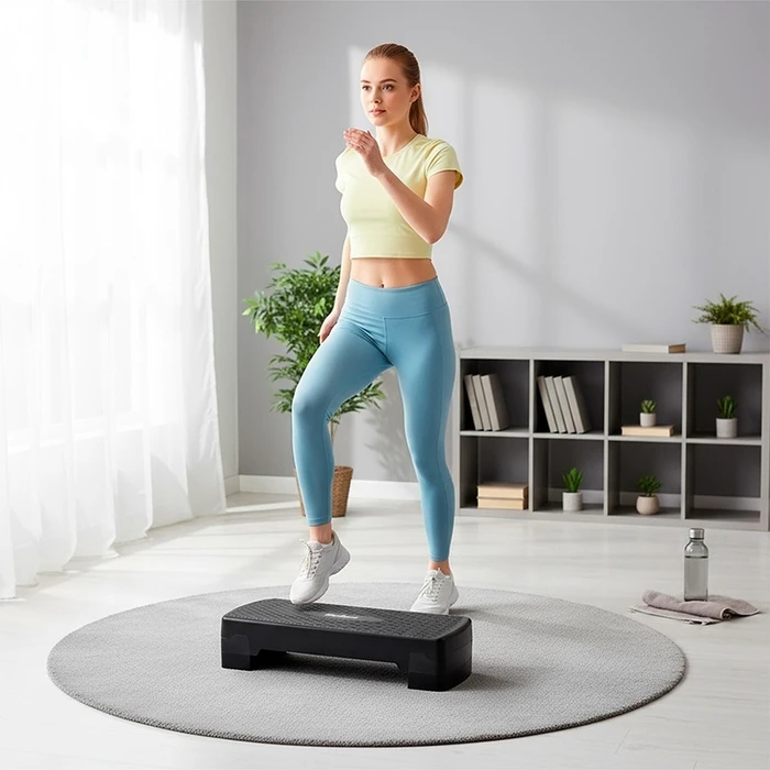 Rebel Aerobic Stepper with Adjustable Height (RBA-3228-BK) - Black