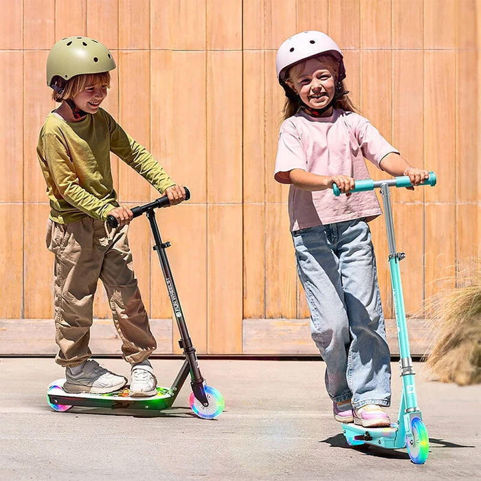 Rebel FUN WHEELS LIGHT Electric Children's Scooter with LED Lights - Blue (Model ZAB0034)