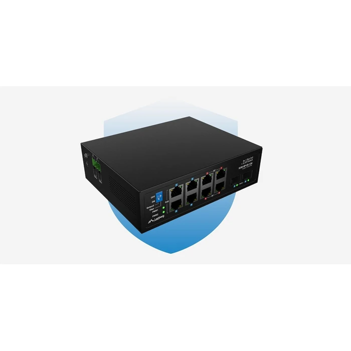 LANBERG Unmanaged PoE Switch 8 θυρών (4x802.3bt, 4x802.3at) με SFP/RJ45, τοποθέτηση DIN - ILFE-8P-1GE-1S-120