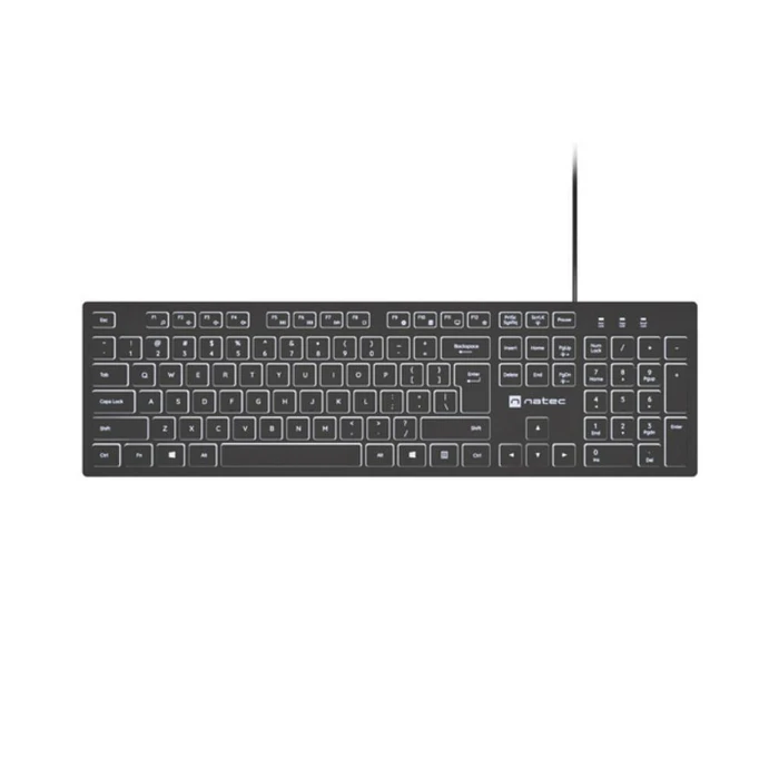 Natec Keyboard Herring Glow Us White Backlight NKL 2342