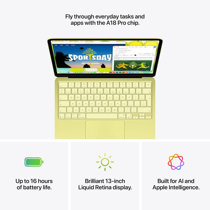 Apple MacBook Neo 13" Liquid Retina (A18 Pro 6‑Core/8GB/256GB SSD/5‑Core GPU) Citrus (US Keyboard)