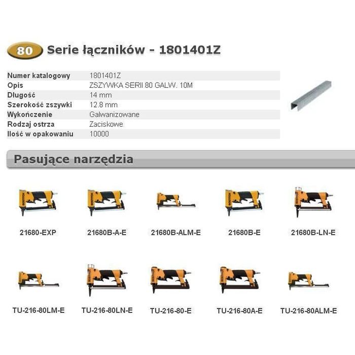 Bostitch Staples 80 14mm 10m (1801401Z)