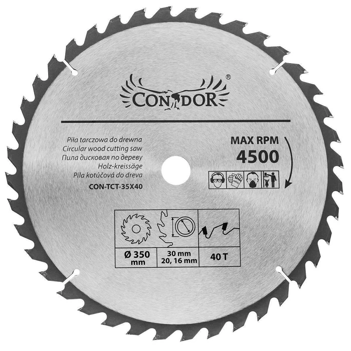 Drel Wood Cutting Saw Blade 350 mm - 40 Teeth (CON-TCT-3504)