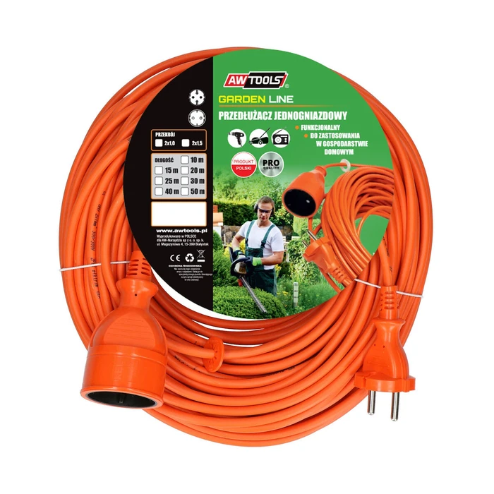 AWTools Μπαλαντέζα Προέκταση Καλωδίου 30 m 2 x 1 mm² (AW70204)