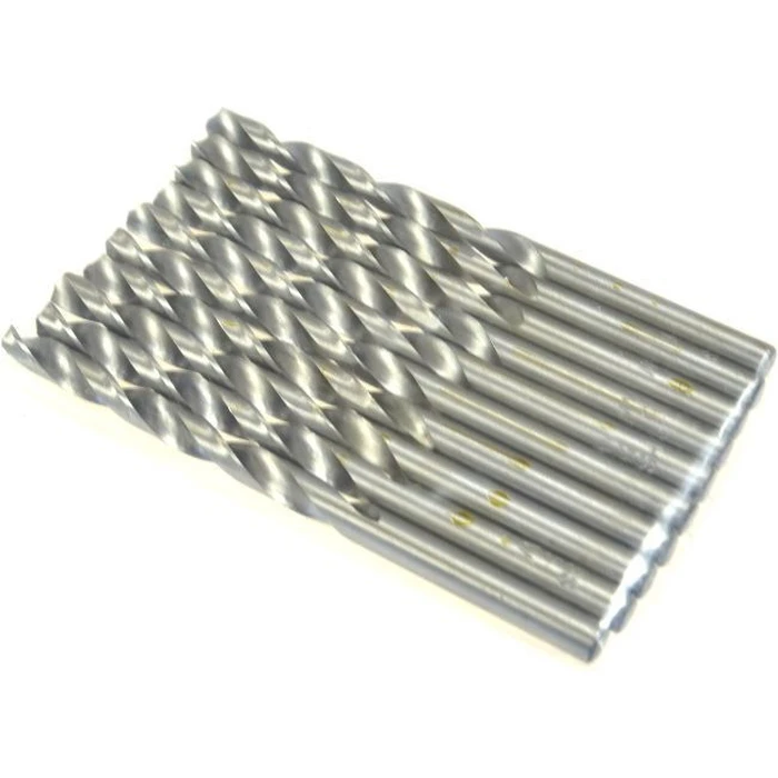 AWTools Set of 10 HSS 'Diamond' Drill Bits with Cylindrical Shank for Metal AW41050