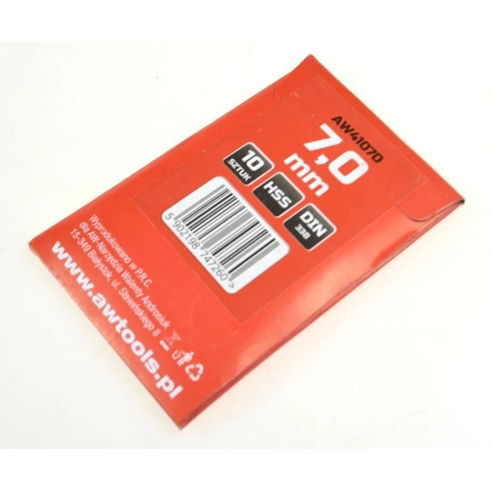 AWTools Set of 10 HSS Drill Bits with Cylindrical Shank for Metal AW41070