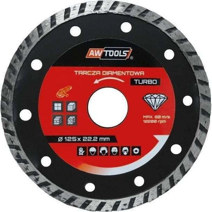 AWTools Turbo Diamond Cutting Disc for Building Materials 115 mm AW47115