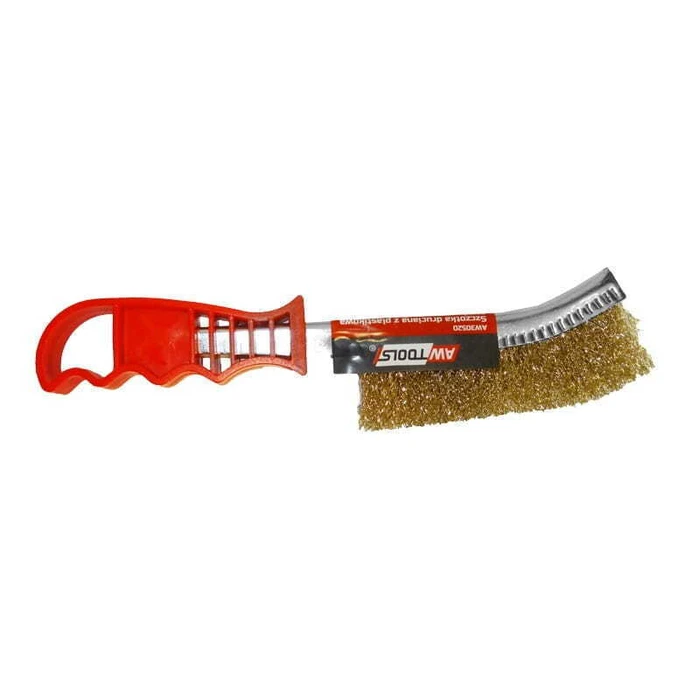 AWTools AW30520 Brass Wire Brush with Plastic Handle