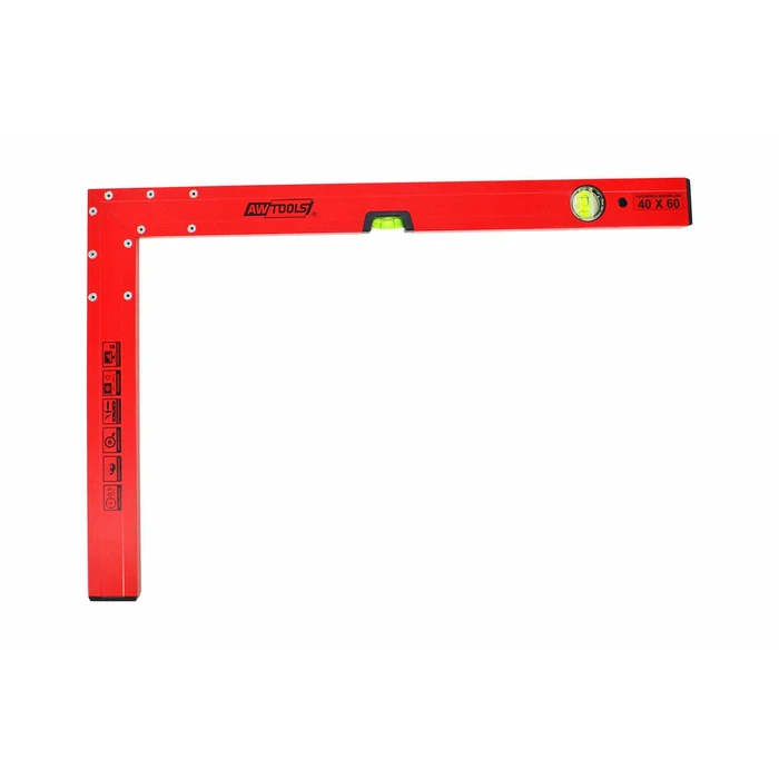 AWTools Γωνιόμετρο 90° μήκους 80 εκ. με αλφάδι (AW30108)