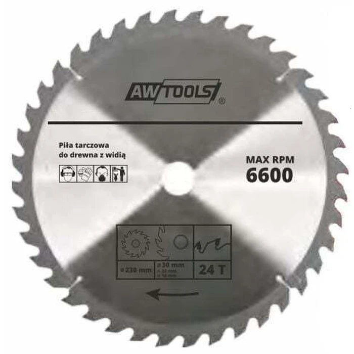 AWTools Δίσκος Κοπής Ξύλου 190 mm 24 Δόντια (AW48462)