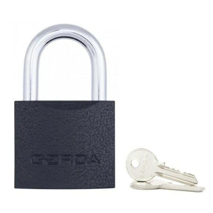 Gerda Steel U-Shackle Padlock with Key 60mm Black
