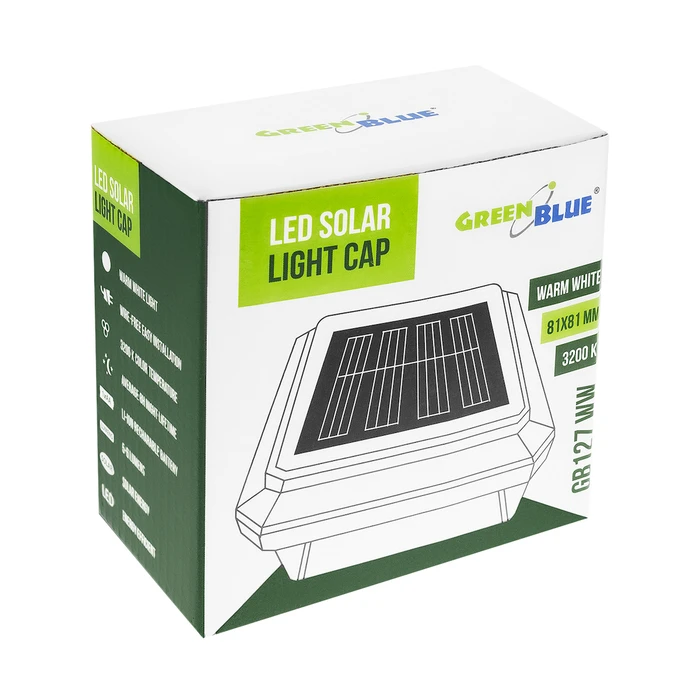Green Blue Solar Light 7 lm 8x8 cm (Model GB127 WW)