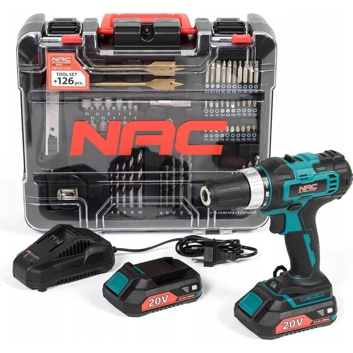 NAC Δραπανοκατσάβιδο Μπαταρίας Brushless 20V 2x2Ah CDB2-40-S-LI-20V