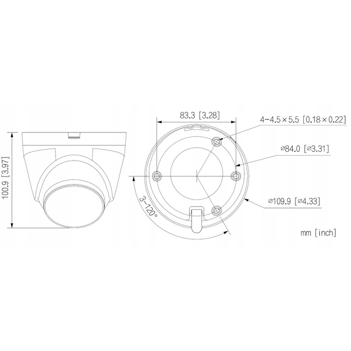 Dahua IPC-HDW1439V-A-IL-0280B-BLACK IP Surveillance Camera Wi‑Fi Full HD+ 4MP Waterproof with Microphone and 3.6mm Lens