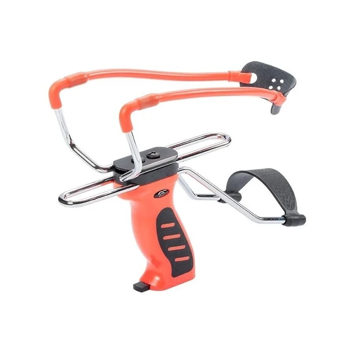 Man Kung SL6 Slingshot (MK-SL06) — Black/Orange, with Support and Basket