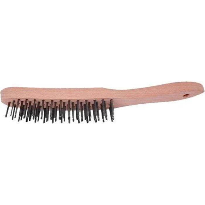 AWTools AW00166 Wire Brush — Wooden Handle, Galvanized Wire