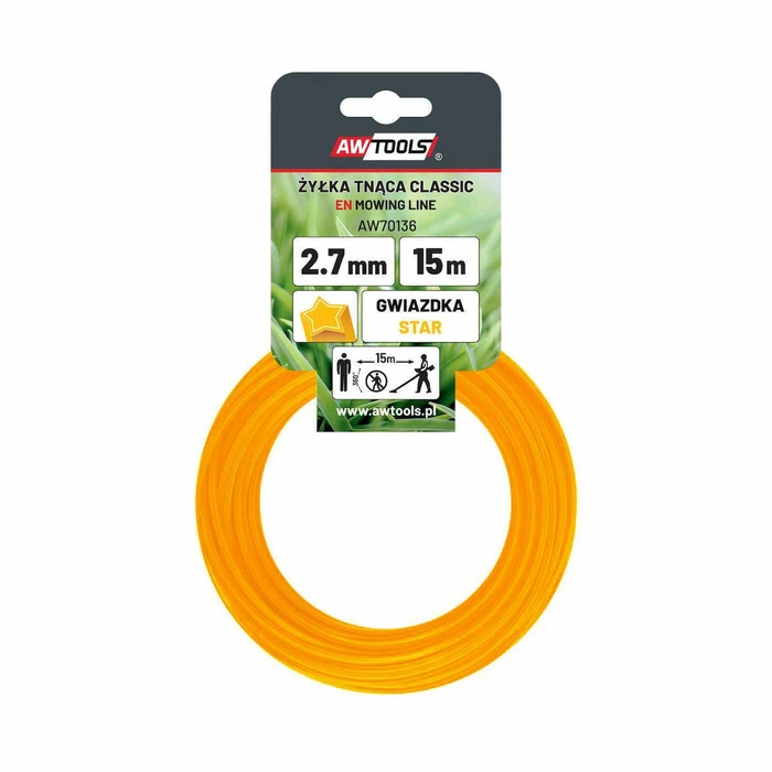AWTools AW70136 Star-shaped Trimmer Line 15 m x 2.7 mm