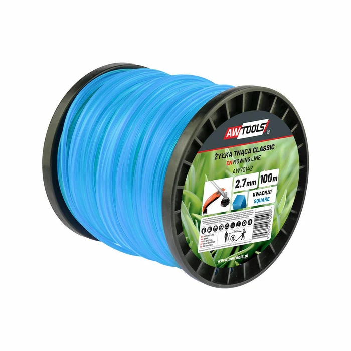 AWTools AW70141 Square Trimmer Line 100 m, 2.4 mm