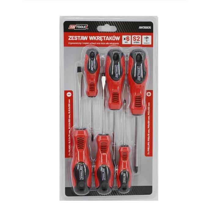 AWTools Set of 6 Magnetic Screwdrivers (AW36805)