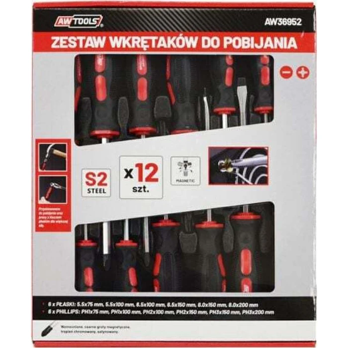 AWTools Σετ 12 Μαγνητικά Κατσαβίδια AW36952