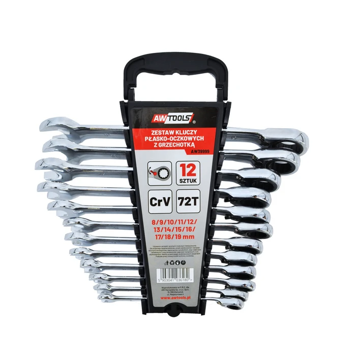 AWTools 12-piece Socket Set with Ratchet 8mm-19mm AW39999