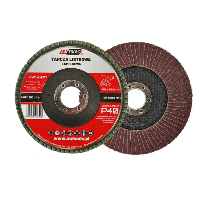 AWTools Δίσκος Λείανσης P40 Αλουμινίου και Ξύλου 125mm AW56011