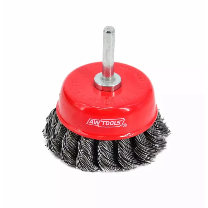 AWTools AW55163 75 mm Twisted Steel Wire Brush (6.25 mm shank)