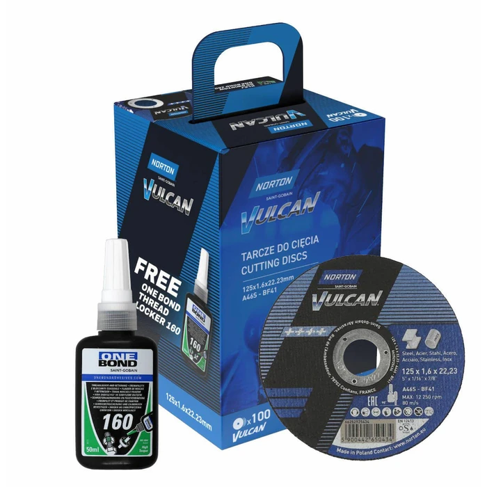 Norton Vulcan Δίσκος Κοπής Μετάλλου 125x1.6x22.23 mm - 100 τμχ