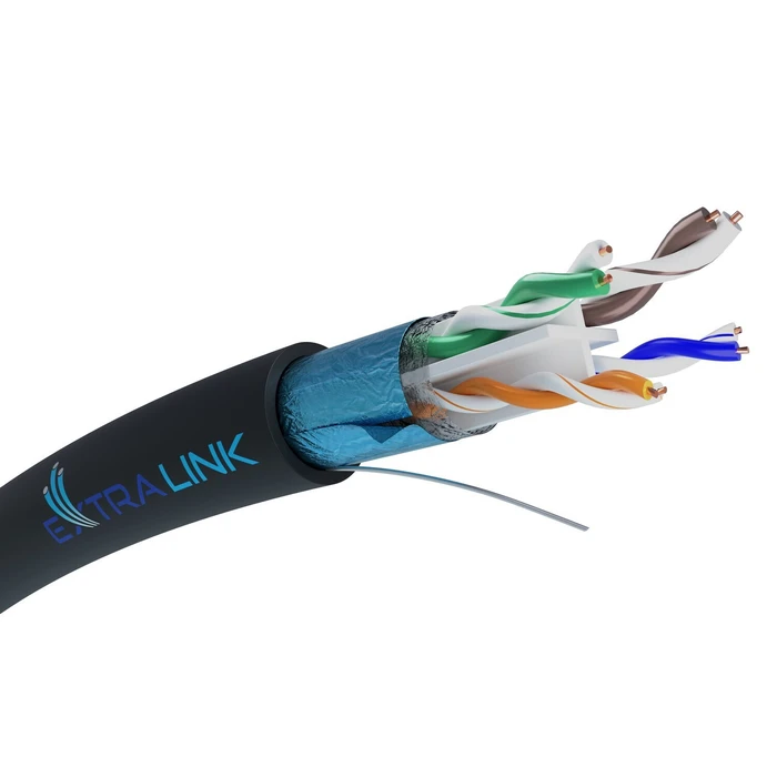 Extralink F/FTP Cat.6 (Gigabit) Ethernet Network Cable 305m Black EX.10079