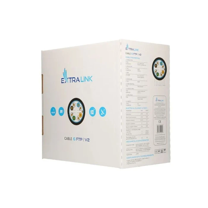 Extralink F/FTP Cat.6 (Gigabit) Ethernet Network Cable 305m Black EX.10079