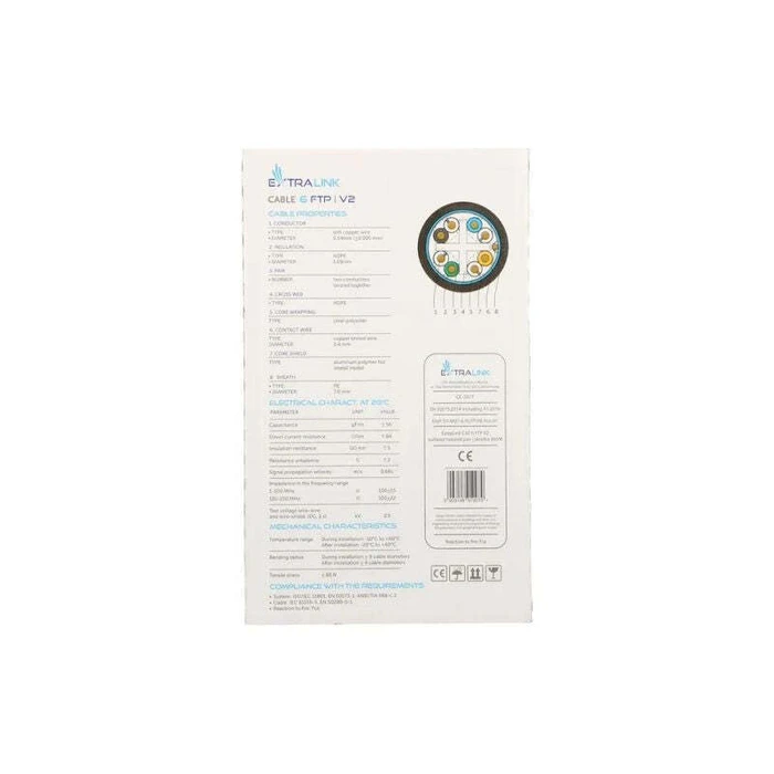 Extralink F/FTP Cat.6 (Gigabit) Ethernet Network Cable 305m Black EX.10079