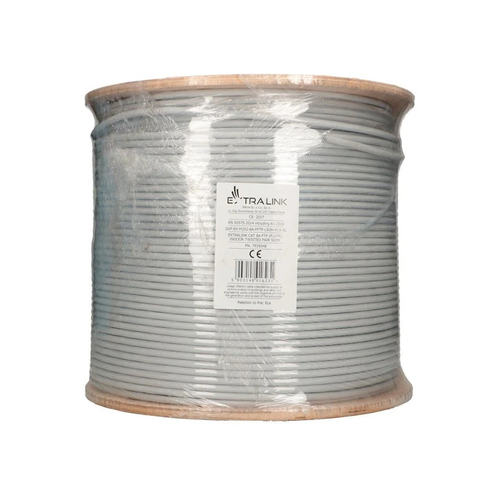 Extralink U/UTP Cat.6a (Gigabit) Καλώδιο Δικτύου Ethernet 500m Γκρι EX.16231