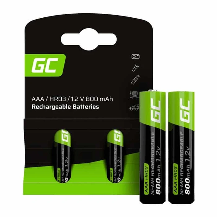 Green Cell Επαναφορτιζόμενες Μπαταρίες AAA Ni-MH 800mAh 1.2V 2τμχ