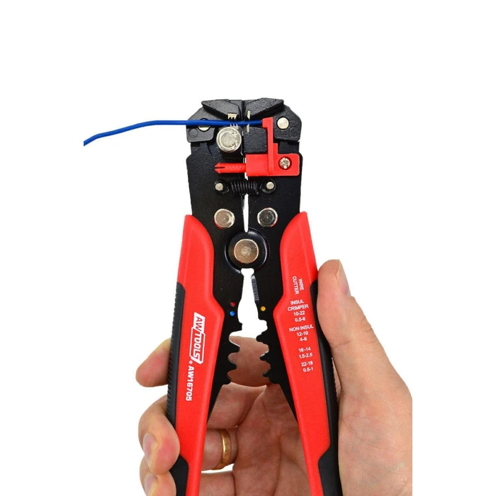 AWTools Πρέσα Ακροδεκτών με Απογυμνωτή (Μήκος 205mm) AW16705