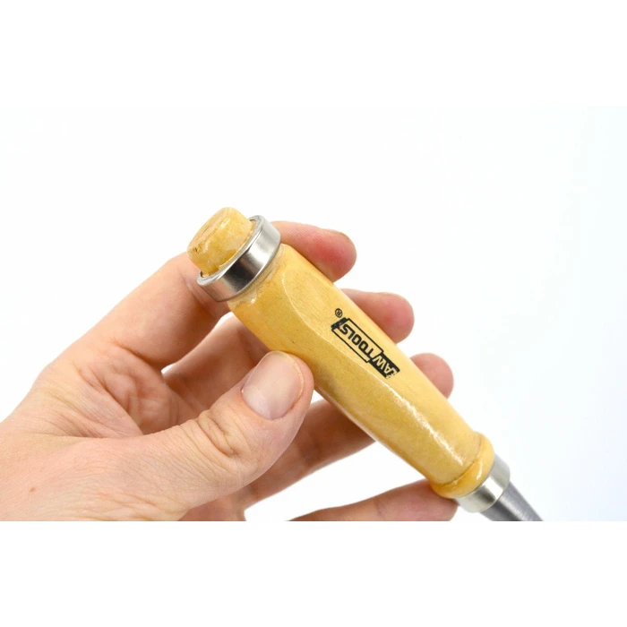 AWTools Σκαρπέλα Φάρδους Σετ 4τμχ (6,12,18,24 mm) με Ξύλινη Λαβή AW32903