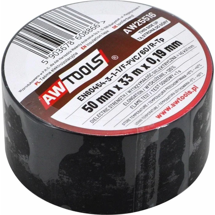 AWTools Insulating PVC Tape 50mm x 33m Black (AW25516)