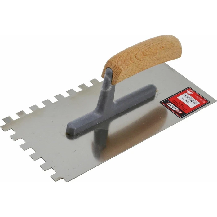AWTools Wooden Notched Trowel 270 mm with Wooden Handle AW30179