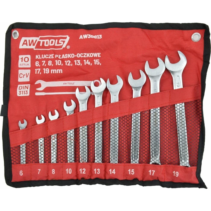 Σετ επίπεδων κλειδιών δακτυλίου 10 τεμ. 6-19 mm AWTools (AW39813)