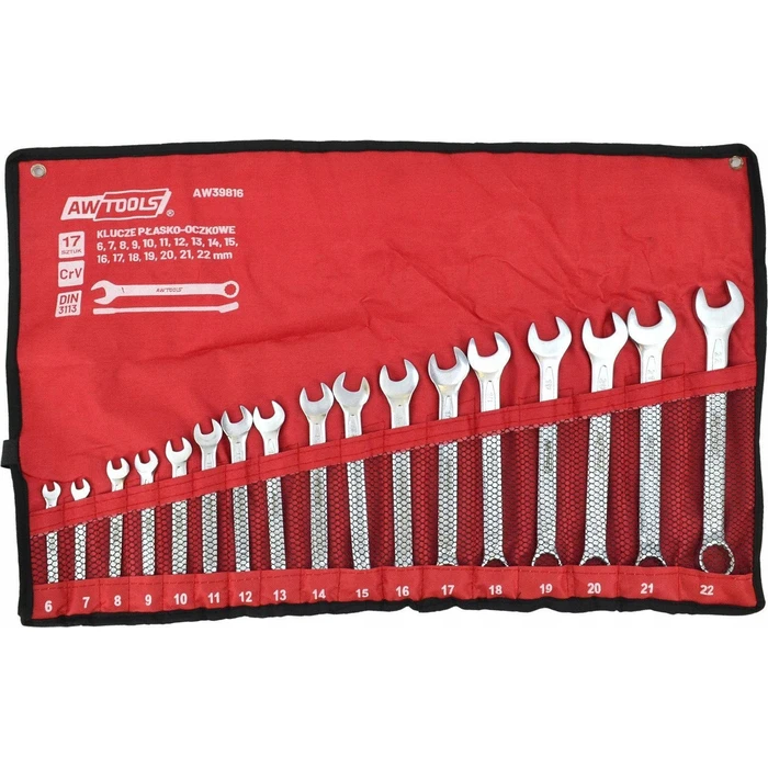 AWTools 17-piece Metric Combination Wrench Set (6–22 mm) AW39816