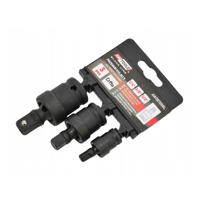 AWTools Impact Joint (Impact Socket) Set 3 pcs - Black Line (AW38705BL)