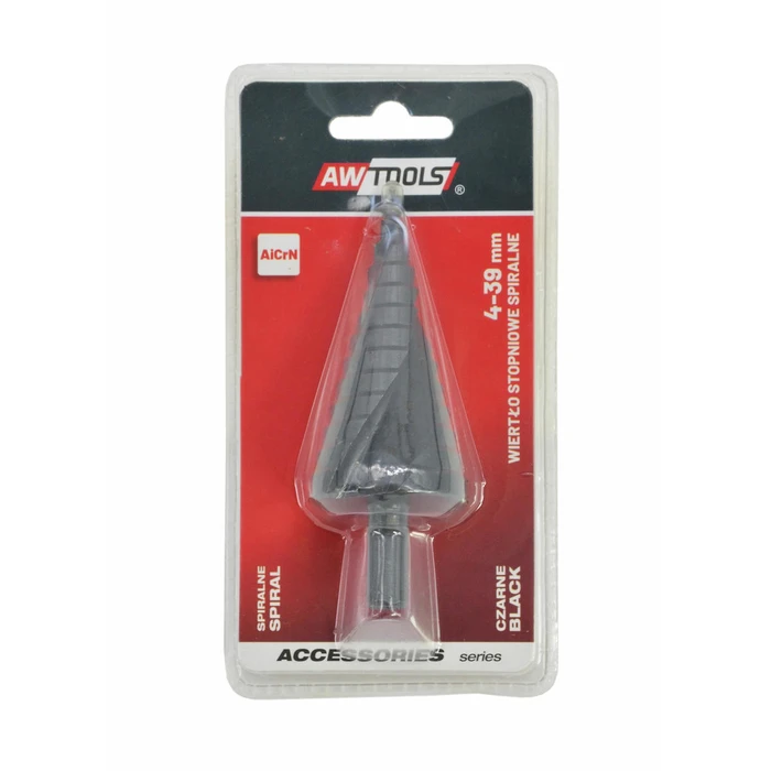 Σπειροειδές Τρυπάνι Βήματος (Step Drill) 4-39mm HSS με επίστρωση AlCrN - AWTools AW40953