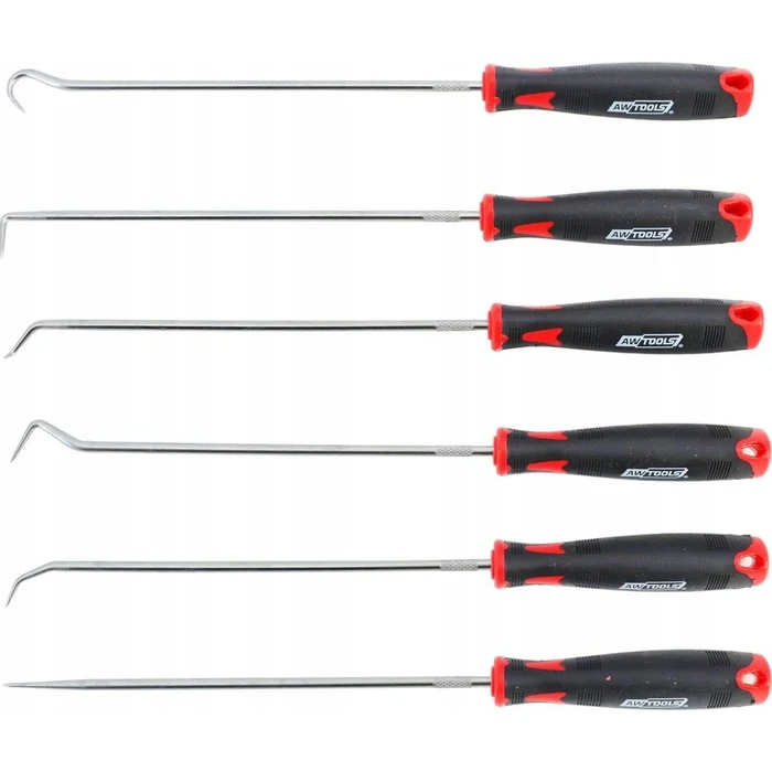 AWTools Σετ 6 Μακριοί Γάντζοι με Λαβή AW17333 — 240 mm