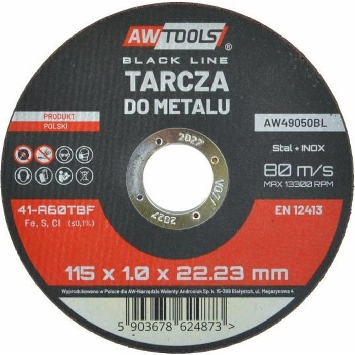 AWTools Metal Cutting Disc 115 mm AW49050BL