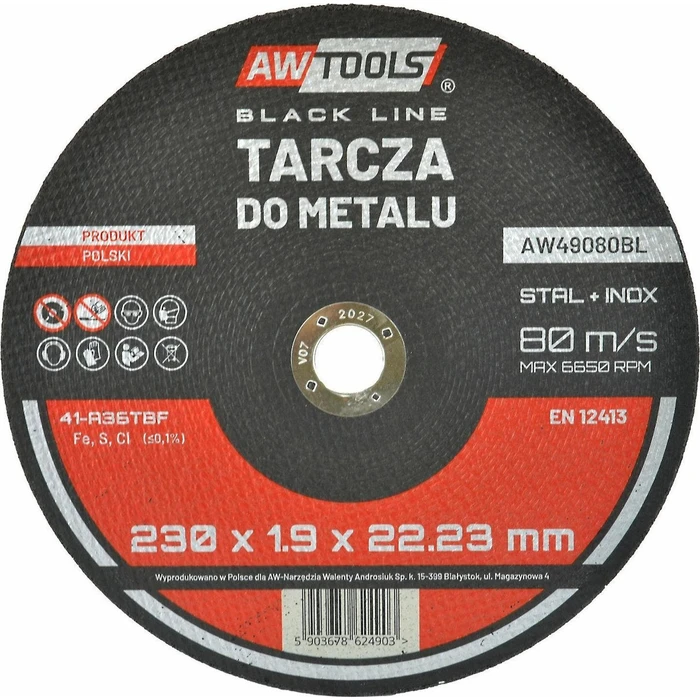 AWTools Metal Cutting Disc 230 mm - AW49080BL