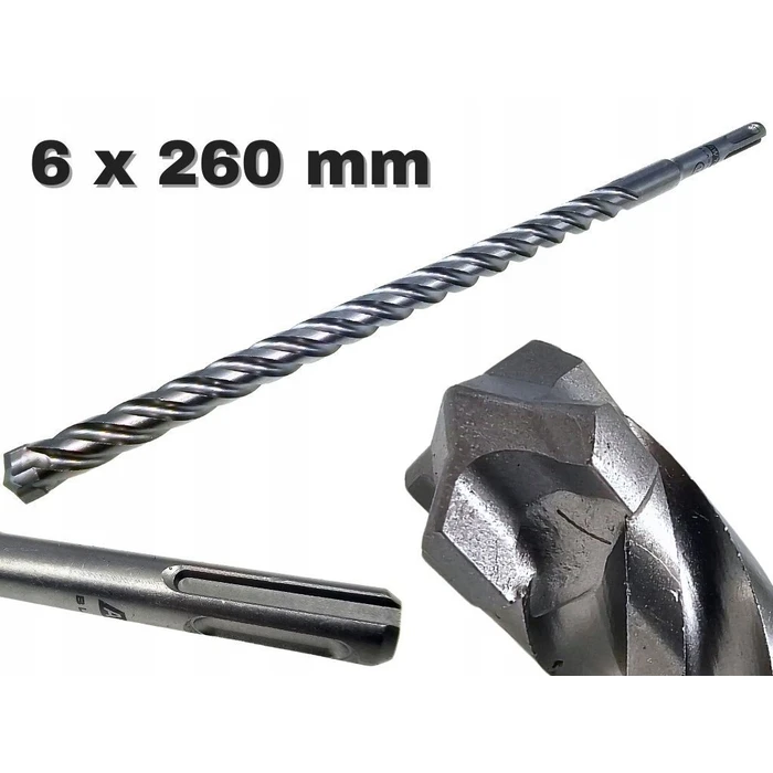 AWTools Τρυπάνι SDS Plus 6x260mm (Στέλεχος SDS Plus, Διάμετρος 6 mm, Μήκος 260 mm)
