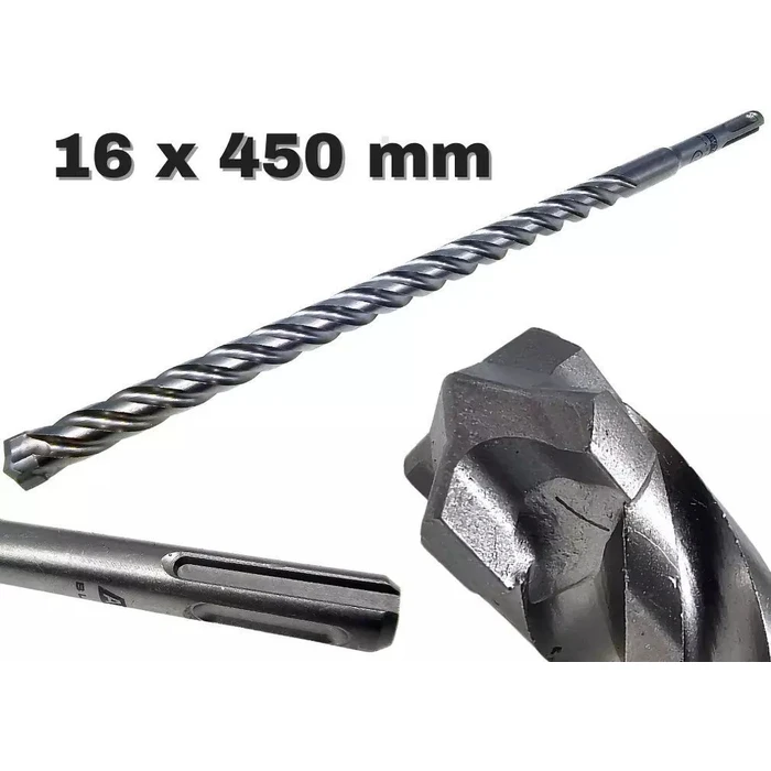 AWTools Τρυπάνι με SDS Plus Στέλεχος 16x450mm (Quadro Xtreme Black Line)